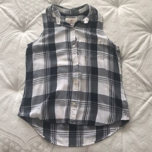 Juniors SO Black and White Plaid Shirt